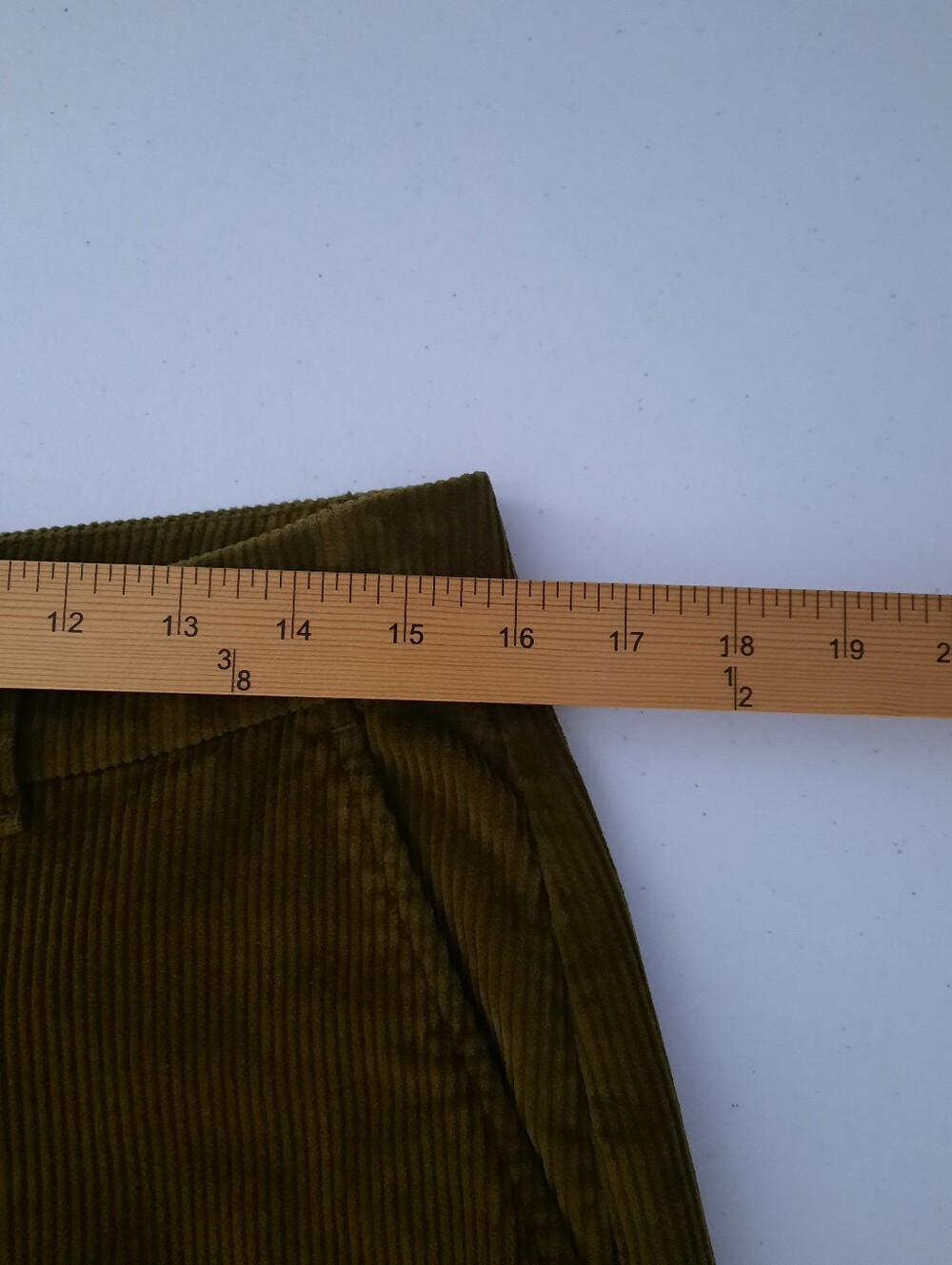 Old Navy High Rise Wide Leg Satin Moss Green Cotton Corduroy Pants size 8 - Picture 10 of 15